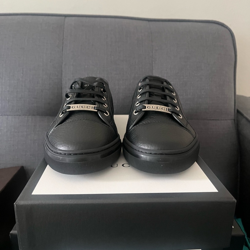 Gucci Men's Black Sneakers with Metallic Details